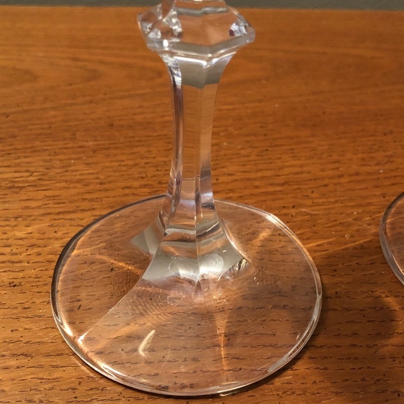 Set of 2 Pristine Crystal Long Stemmed Wine Glasses, Water Goblets 7 1/4" Flared - Picture 6 of 8
